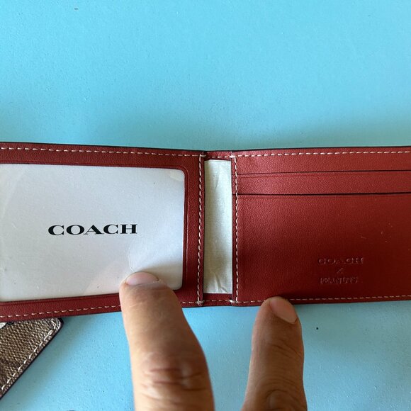 Coach Men's 3 in 1 Wallet Snoopy Print Signature Canvas New w/tags - Picture 6 of 7
